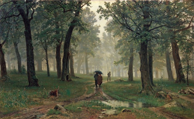 Shishkin, Ivan Ivanovich, 1832-1898. Rain in an Oak Forest, from Art in the Christian Tradition, a project of the Vanderbilt Divinity Library, Nashville, TN.